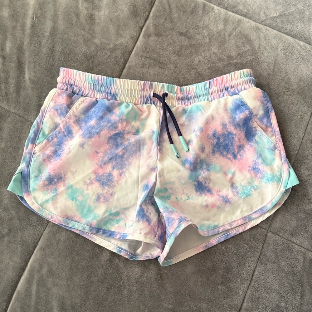 Eddie Bauer Pastel Tie-Dye Athletic Shorts in Pink, Blue & Mint Girls Size 10/12